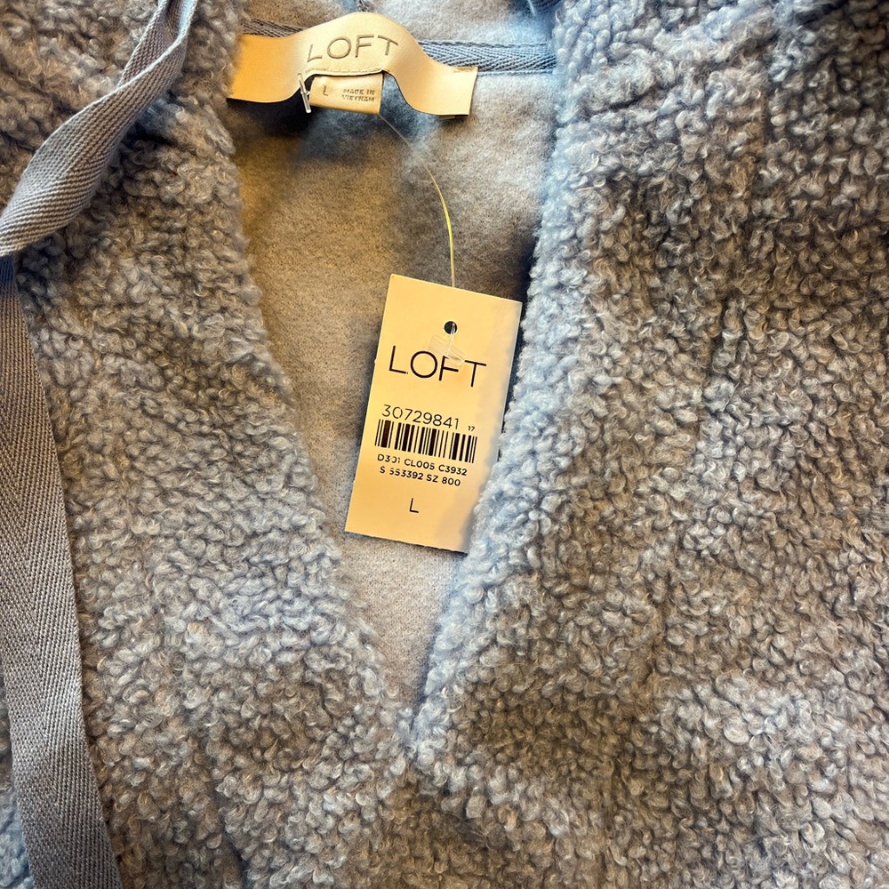 LOFT large NWT Sherpa fleece pullover - Picture 2 of 3
